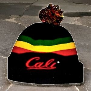 California Republic Rastafarian Beanie Hat, “Reggae” OS Unisex